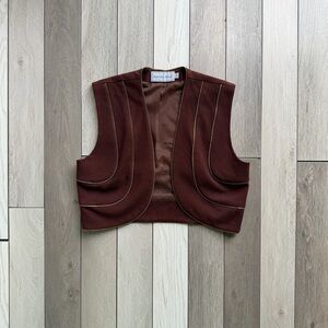 Vintage Howard Wolf Brown Fitted Zip Detail Vest